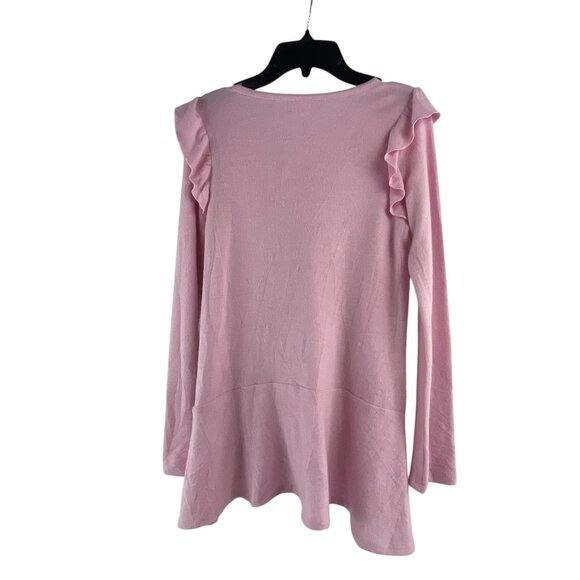 Extremely Me NWT Girls Sequin Unicorn Ruffle Long Sleeve Shirt Top L Pink Casual - Picture 2 of 9